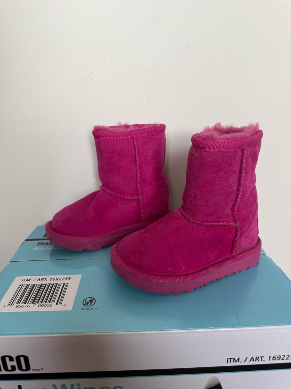 Girls Hot Pink Fuzzy Lined Ugg